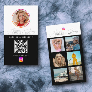 6 Fotovoederraster Sociale media QR-code Visitekaartje