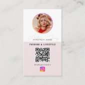 6 Fotovoederraster Sociale media QR-code Visitekaartje (Voorkant)