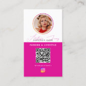 6 Fotovoederraster Sociale media QR-code Visitekaartje (Voorkant)