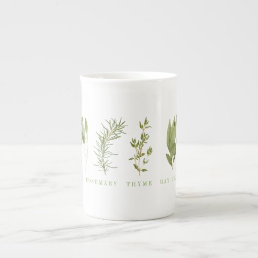6 FRESH HERBS Bone China Mok (Voorkant)
