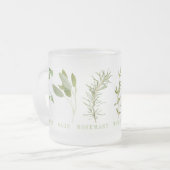 6 FRESH HERBS Frosted Glass Mok (Voorkant links)