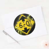 6 FT VRIJE DOORGANG VERKEERSTEKEN RONDE STICKER (Envelop)