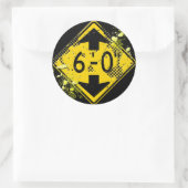 6 FT VRIJE DOORGANG VERKEERSTEKEN RONDE STICKER (Tas)