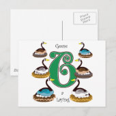 6 ganzen a Laying Briefkaart (Voorkant / Achterkant)