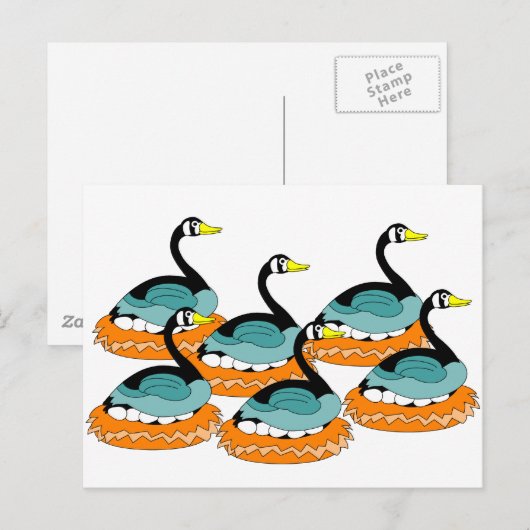 6 ganzen A Laying Briefkaart (Voorkant / Achterkant)