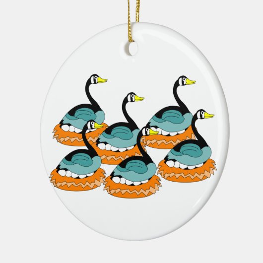 6 ganzen A Laying Keramisch Ornament (Links)