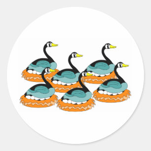 6 ganzen A Laying Ronde Sticker