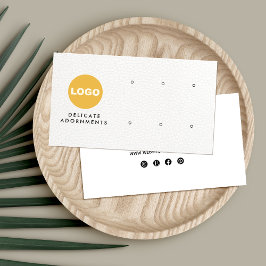 6 Gat leder met wit leder Voeg Logo Busine toe Visitekaartje