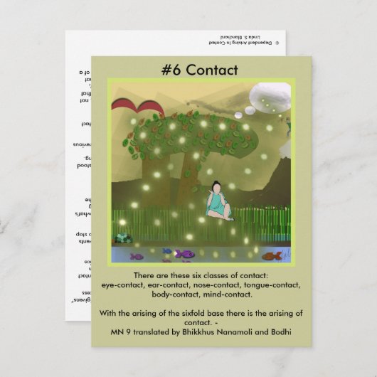 #6 Gebruik van de Zes zintuigen - van afhankelijke Uitnodiging Briefkaart (Voorkant / Achterkant)