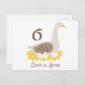 6 Geese A-Laying Briefkaart (Voorkant / Achterkant)