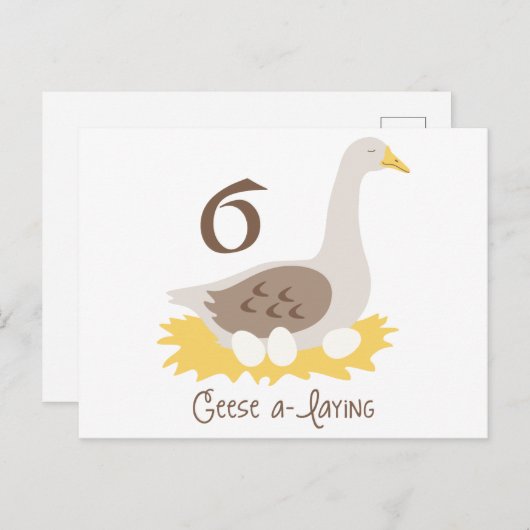 6 Geese A-Laying Briefkaart (Voorkant / Achterkant)