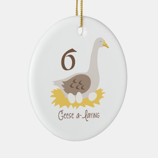 6 Geese A-Laying Keramisch Ornament (Rechts)