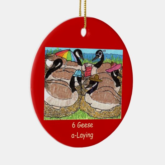 6 Geese a-Laying Keramisch Ornament (Rechts)
