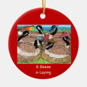 6 Geese a-Laying Keramisch Ornament (Voorkant)
