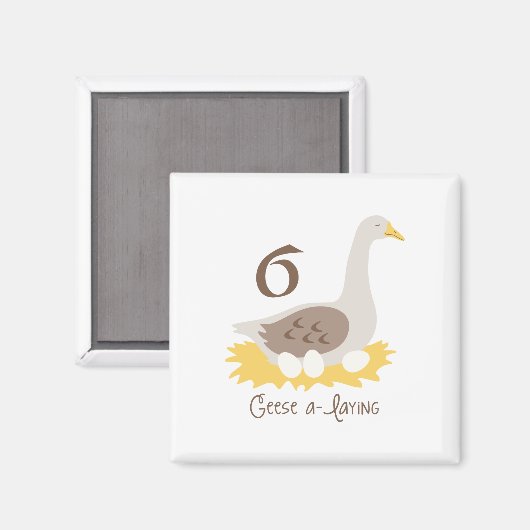 6 Geese A-Laying Magneet (Voorkant / Achterkant)