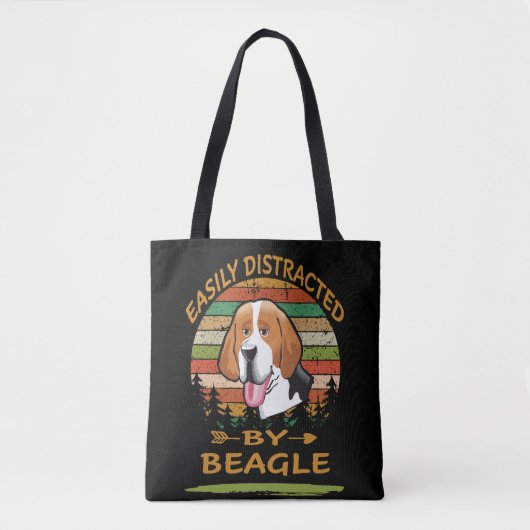 6 Gemakkelijk afgeleid door Beagle Tote Bag (Voorkant)