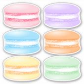 6 gevarieerde kleur macarons sticker (Voorkant)