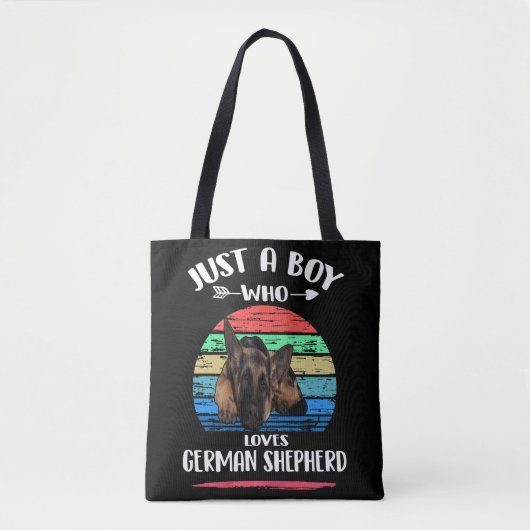 6 Gewoon een jongen die van German Shepherd  houdt Tote Bag (Voorkant)