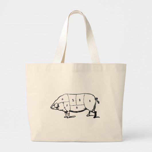 6 Graden Bacon Grote Tote Bag (Voorkant)