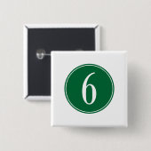#6 Groene Cirkel Vierkante Button 5,1 Cm (Voorkant /achterkant)