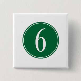 #6 Groene Cirkel Vierkante Button 5,1 Cm