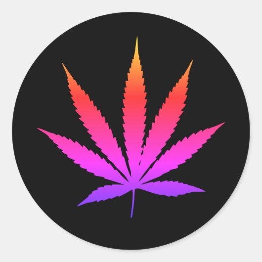 6 grote regenboog onkruid Sticker (Voorkant)