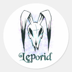 (6 grote Stickers) Leporid bunny logo Ronde Sticker