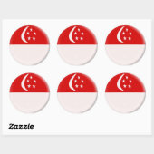 6 grote stickers Singaporese vlag (Vel)