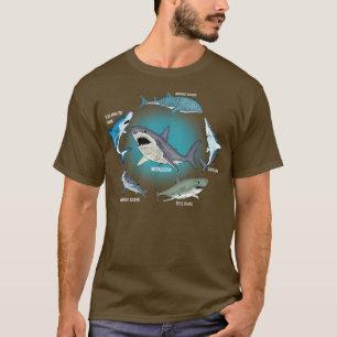 6 haaiensoorten haaiensoorten haaiensoorten Zee cr T-shirt