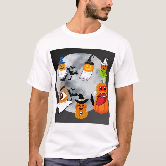 6 Halloween karakters T-shirt (Voorkant)