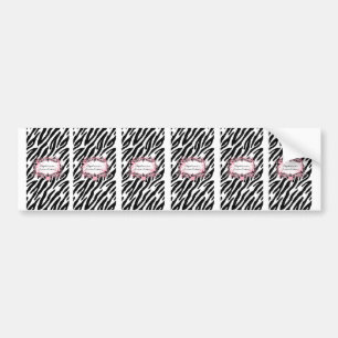 6 Hershey's Miniature Label Girly Butterfly Zebra Bumpersticker