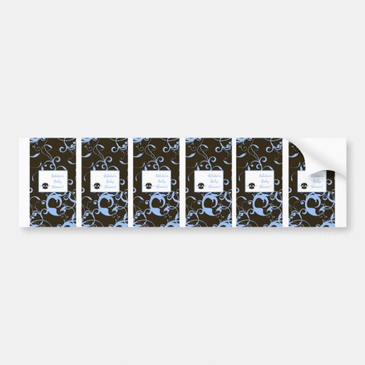6 Hershey's Miniature Labels Boy Blue Punk Skull Bumpersticker (Voorkant)