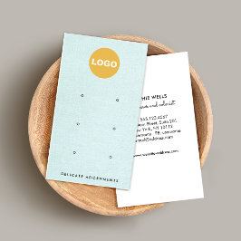 6 Hole Stud met Blue Linen Display Business C Visitekaartje