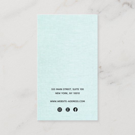 6 Hole Stud met Blue Linen Display Business C Visitekaartje (Achterkant)