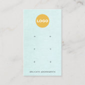 6 Hole Stud met Blue Linen Display Business C Visitekaartje (Voorkant)