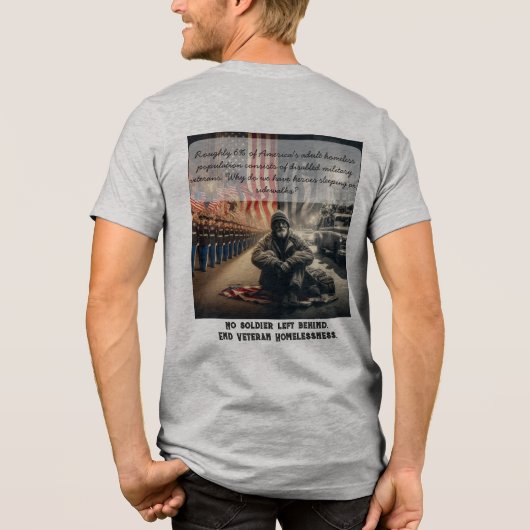 "6" Homeless Veteran Awareness Tri-Blend Shirt (Achterkant)