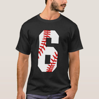 6 honkbal mam 6e speler jersey nummer 6 jaar t-shirt