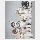 6 HUSKY PUPPIES FLEECE DEKEN (Voorkant)