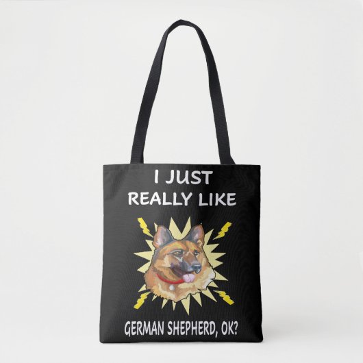 6 Ik vind Duitse herder gewoon heel leuk OK Tote Bag (Voorkant)