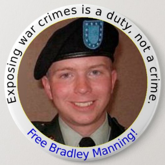 6-inch Free BradleyManning-toets Ronde Button 6,0 Cm (Voorkant)