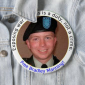 6-inch Free BradleyManning-toets Ronde Button 6,0 Cm (In situ)