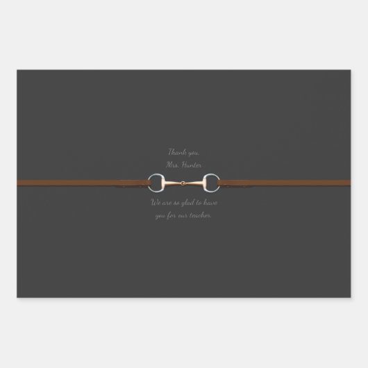 6-inch Snaffle Bit & Reins Custom Text Equestrian Inpakpapier Vel (Voorkant 3)