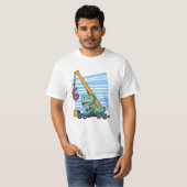 6 jaar 6e verjaardag mobiele kraan dinosaur t-shirt (Voorkant volledig)