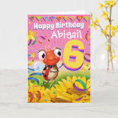 6 jaar Aangepaste verjaardagskaart Klein bereik La Kaart (Gele Bloem)