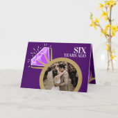 6 jaar Amethyst ring paarse foto Kaart (Gele Bloem)