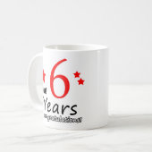 6 jaar Birthday Gift - 6e Jubileum koffie Mok (Voorkant links)