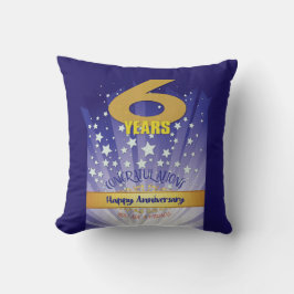6 Jaar CUSTOM NAAM 12 Stap Jubileum Vet Nummer Kussen