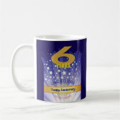 6 jaar CUSTOM Recovery Jubileum vet cijfer Koffiemok (Links)