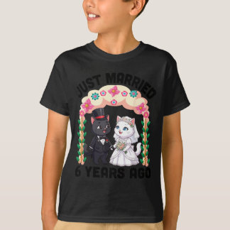 6 jaar geleden getrouwd 6e trouwdag kat t-shirt
