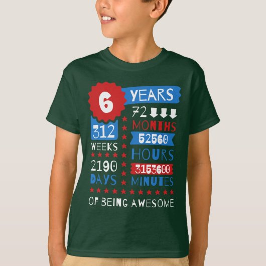 6 jaar Geweldige - 6 jaar Shirt met geschenken op  (Voorkant)